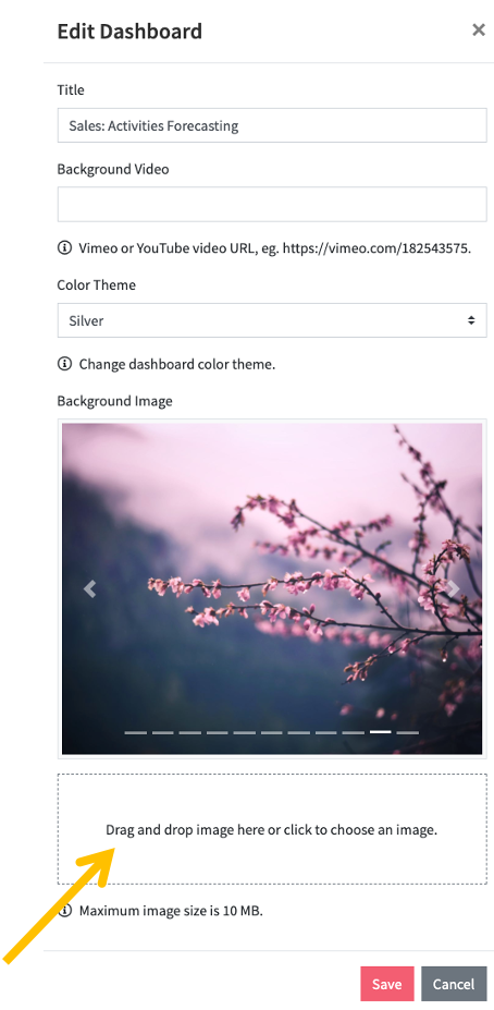 How do I change the background image of a dashboard? – Dear Lucy